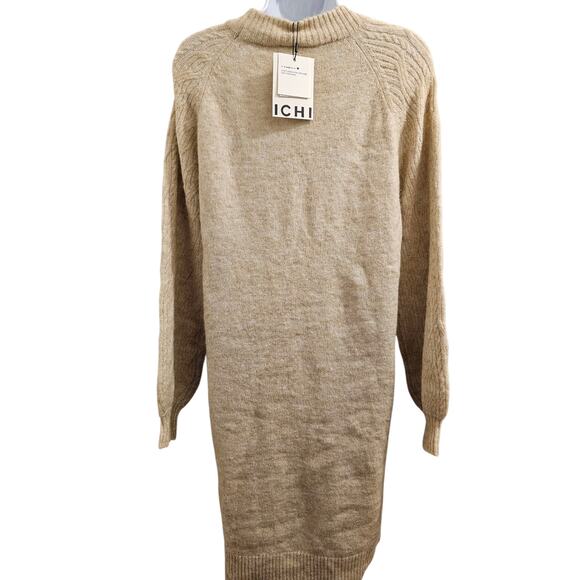 Ichi IHASDIS Fall 2025 Release Knit Dress, Size Small, Color Oatmeal - Picture 7 of 10
